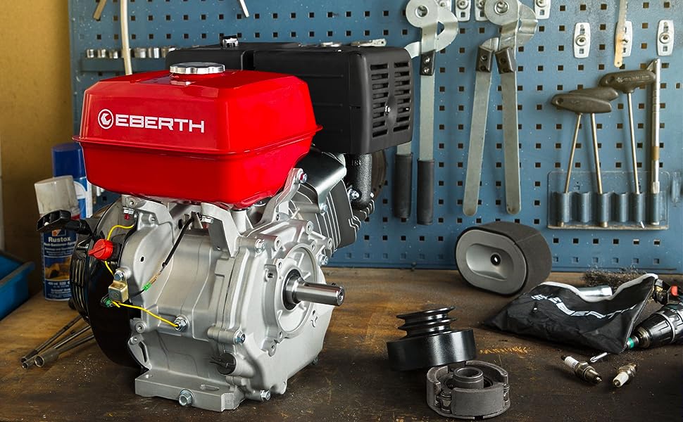 EBERTH 13 PS 9,56 kW Benzinmotor Standmotor Kartmotor Antriebsmotor mit  Ölbadkupplung, 22 mm Ø Welle