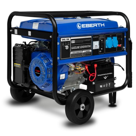 EBERTH Stromerzeuger 5500 Watt 13PS Leistung Fahrwerk E-Start 