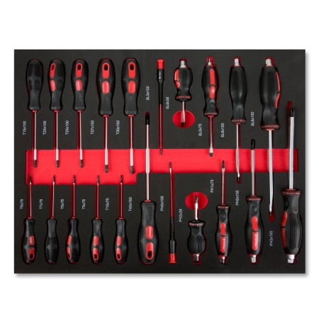 EBERTH Multitool Werkzeug Set KFZ für 4 Schubladen mit 134 Teilen in rot