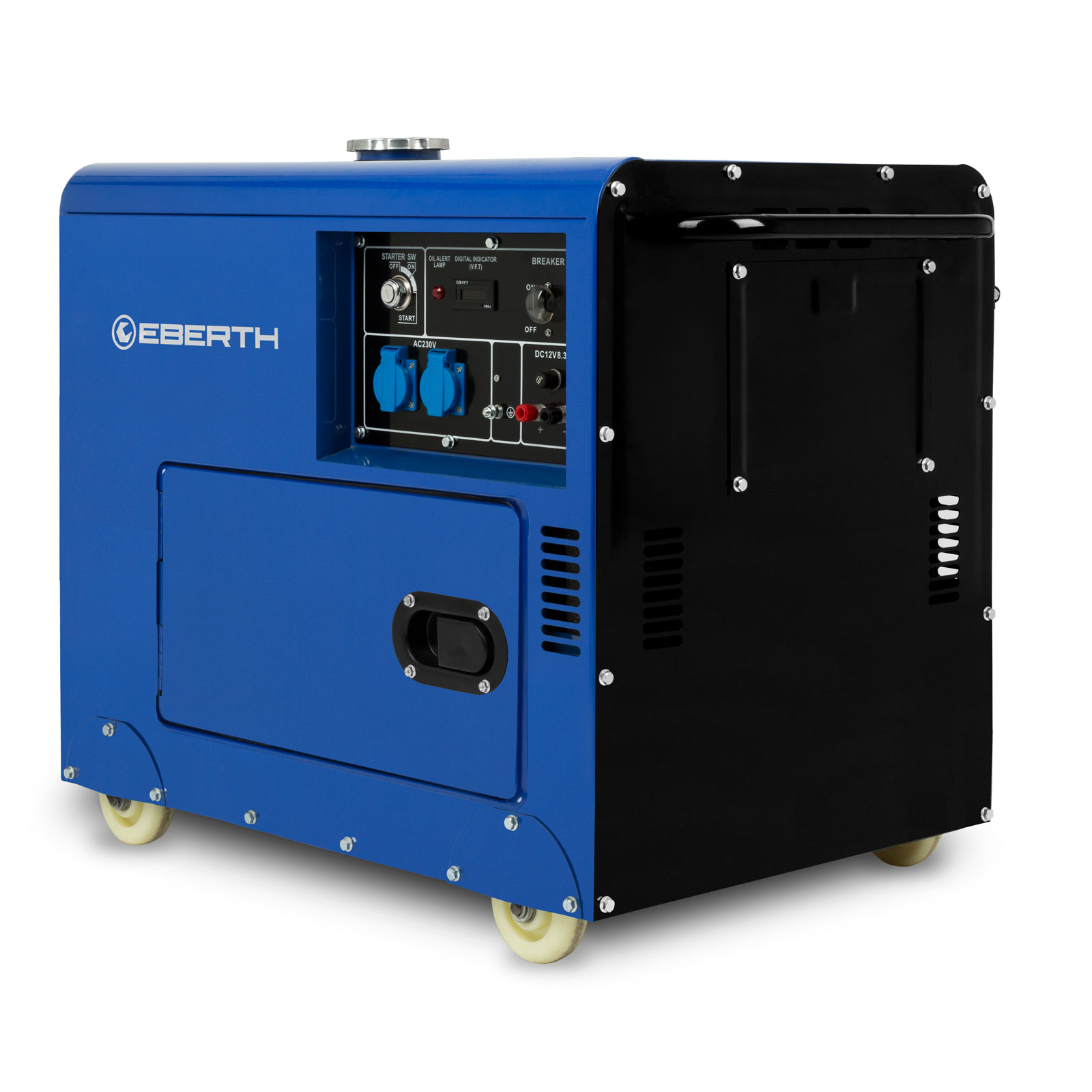 EBERTH 5000 Watt Notstromaggregat Diesel, Stromerzeuger Stromgenerator, 1  Phase