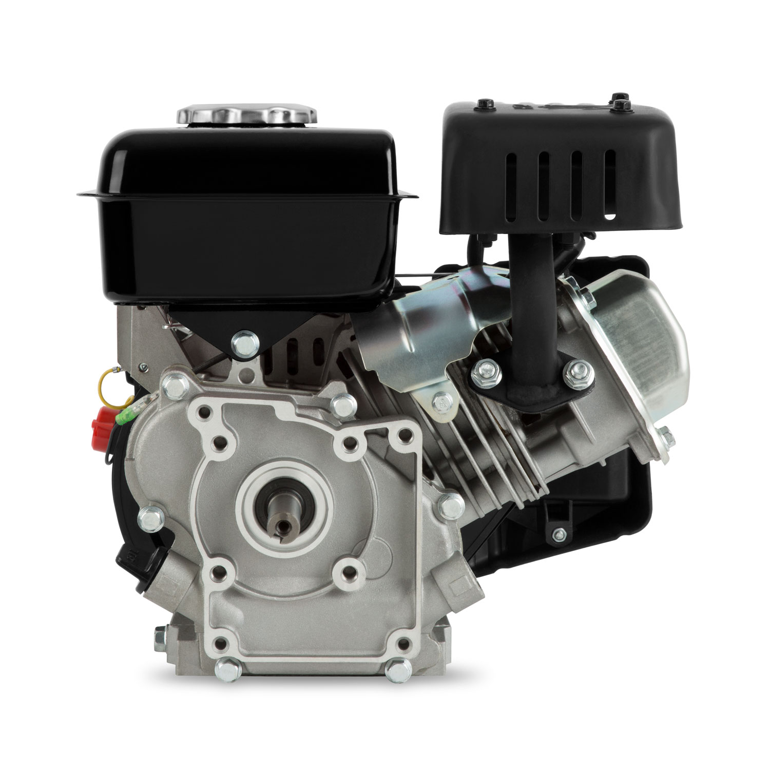 EBERTH 13 PS 9,56 kW Benzinmotor Standmotor Kartmotor Antriebsmotor mit 25  mm Ø Welle, E-Start, 17ah 12V Batterie, Ölmangelsicherung, 4-Takt, 1  Zylinder Industriemotor, 389 ccm Hubraum, luftgekühlt