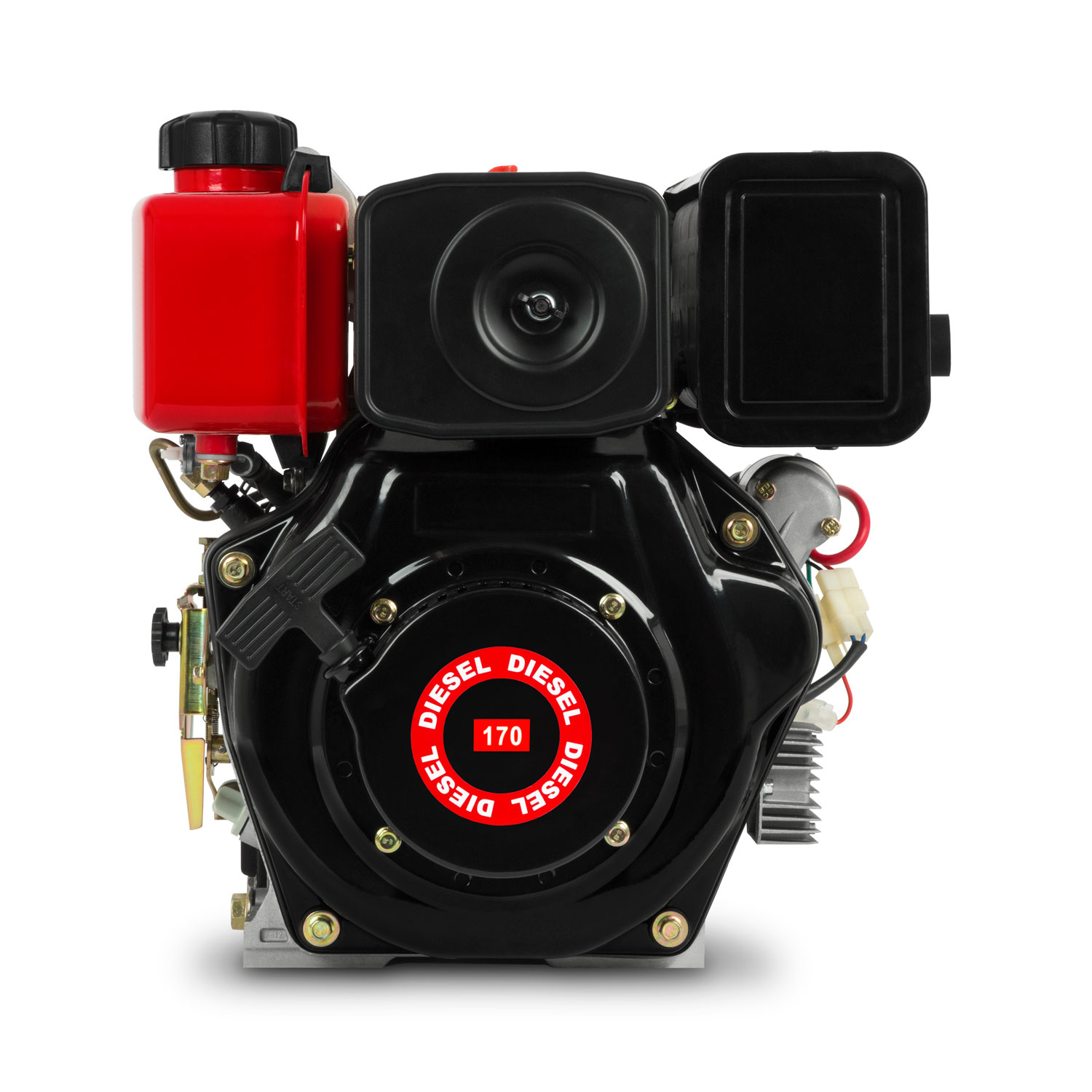 EBERTH Motor dieselmotor standmotor diesel kartmotor met 4,2 pk en  elektrische start (20 mm asdiameter, 3,1 kW, olietekortbeveiliging, 1  cilinder